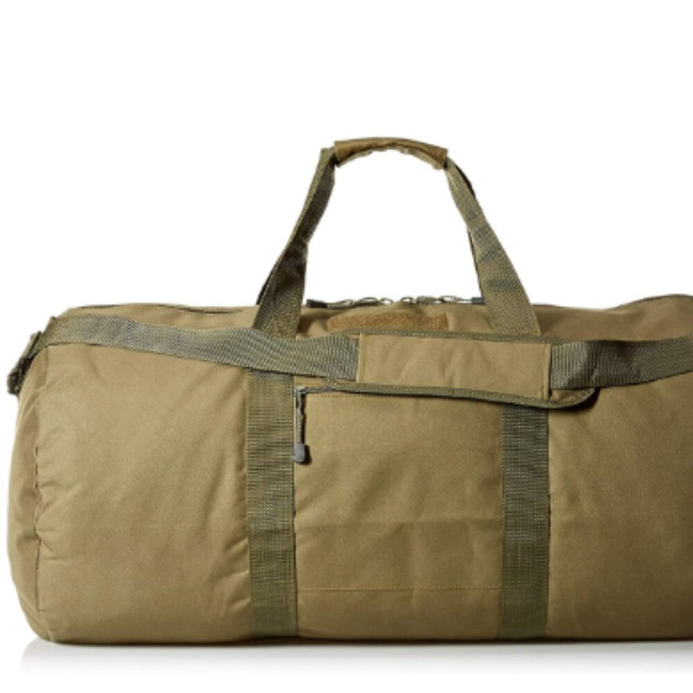 Explorer Tactical Tan Round Heavy Duty Duffel Bag With Shoulder Strap